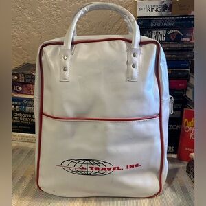 Airlines Travel Bag VINTAGE 1960s 1970s White Nylon Crew Cabin Carry On